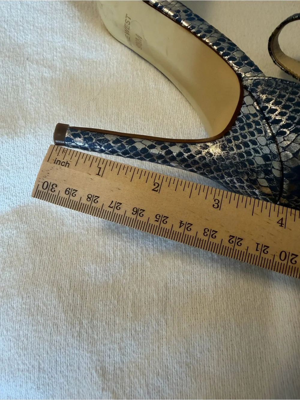Nine‎ West Blue Snakeskin Ankle Strap Heels Festival Mermaid Size 9.5 Party Wear